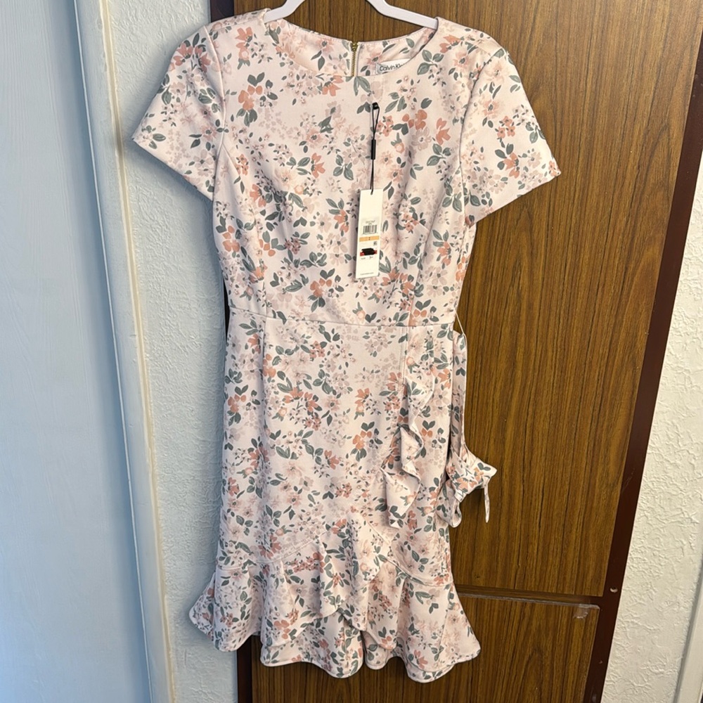 NEW Calvin Klein Women’s Size 2 Pink Floral Dress